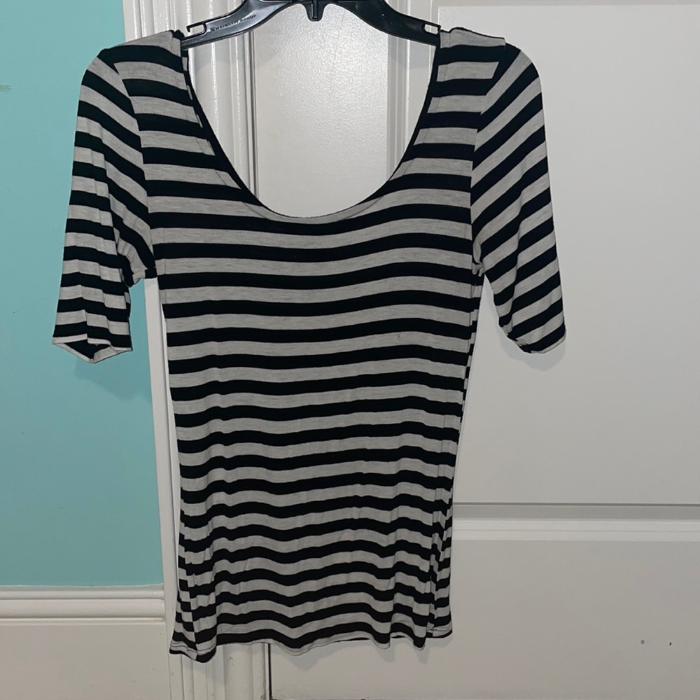 Black and White Striped Top